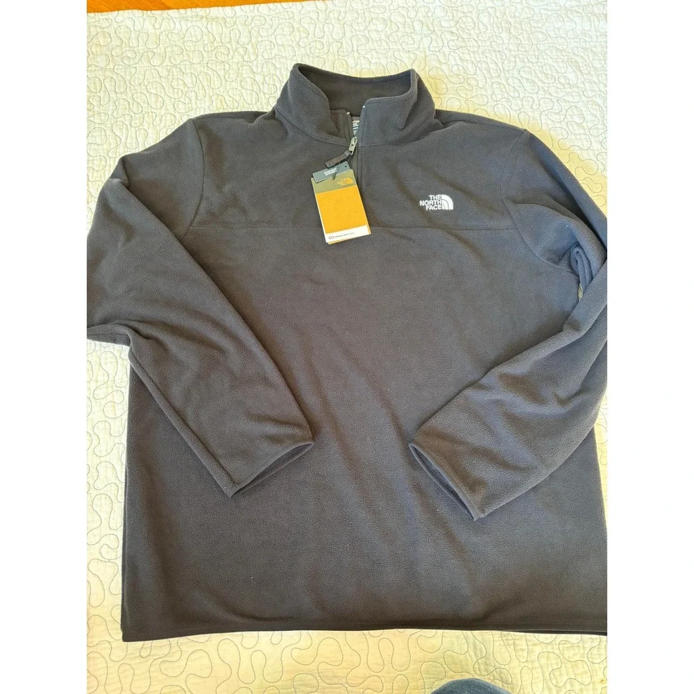 The North Face Mens Anchor 1/4 Zip Fleece Pullover Black Size XL
